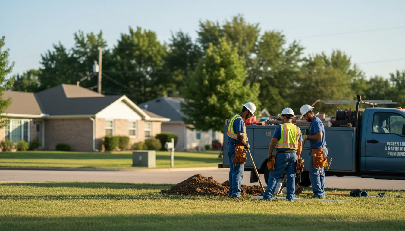 Residential water line and bathroom plumbing service in Riverside, IA